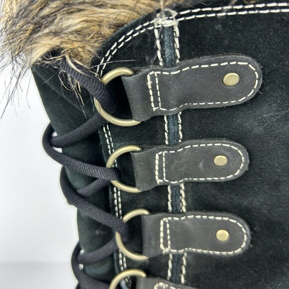 Sorel Boots Womens Size 7 Joan Of Arctic Waterproof Insulated Black Lace Up - Picture 13 of 16